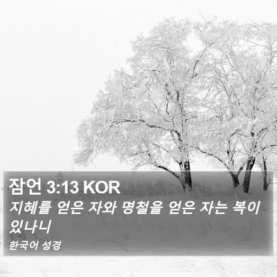 잠언 3:13 KOR Bible Verse Image