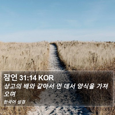 잠언 31:14 KOR Bible Verse Image