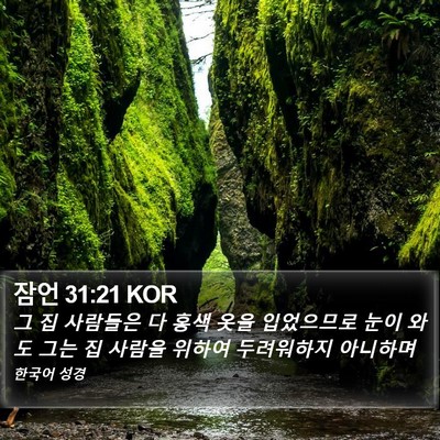 잠언 31:21 KOR Bible Verse Image