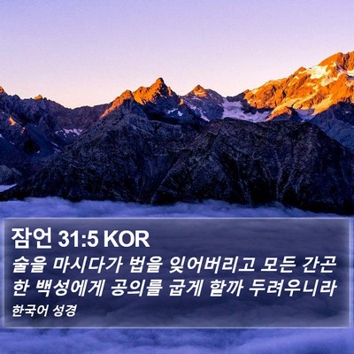 잠언 31:5 KOR Bible Verse Image