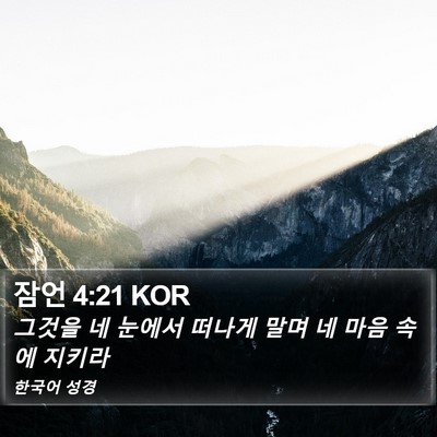 잠언 4:21 KOR Bible Verse Image