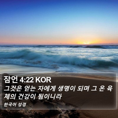 잠언 4:22 KOR Bible Verse Image