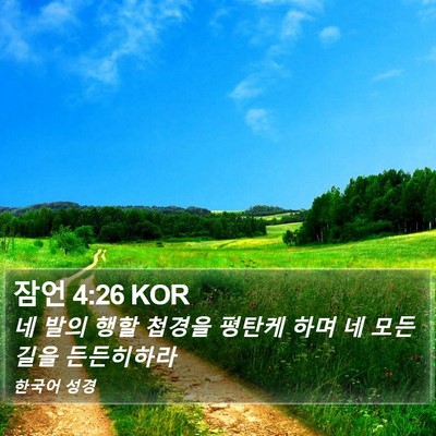 잠언 4:26 KOR Bible Verse Image