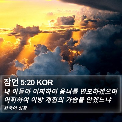 잠언 5:20 KOR Bible Verse Image