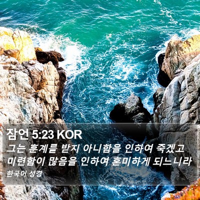 잠언 5:23 KOR Bible Verse Image