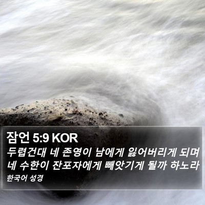 잠언 5:9 KOR Bible Verse Image