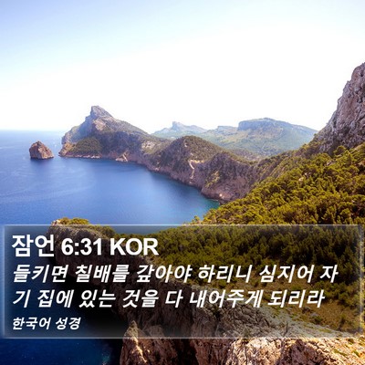 잠언 6:31 KOR Bible Verse Image