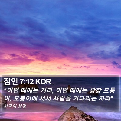 잠언 7:12 KOR Bible Verse Image