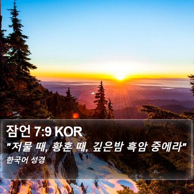잠언 7:9 KOR Bible Verse Image