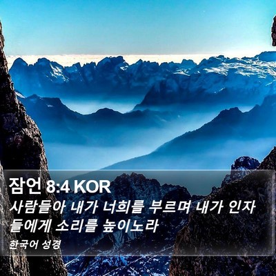 잠언 8:4 KOR Bible Verse Image
