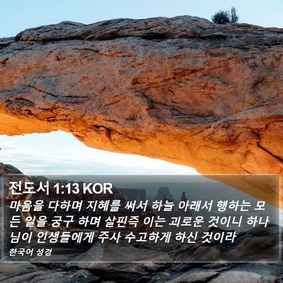 전도서 1:13 KOR Bible Verse Image