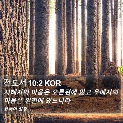 전도서 10:2 KOR Bible Verse Image