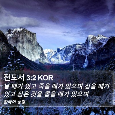 전도서 3:2 KOR Bible Verse Image