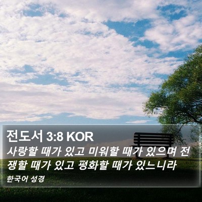 전도서 3:8 KOR Bible Verse Image