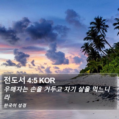 전도서 4:5 KOR Bible Verse Image