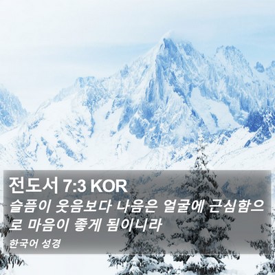 전도서 7:3 KOR Bible Verse Image