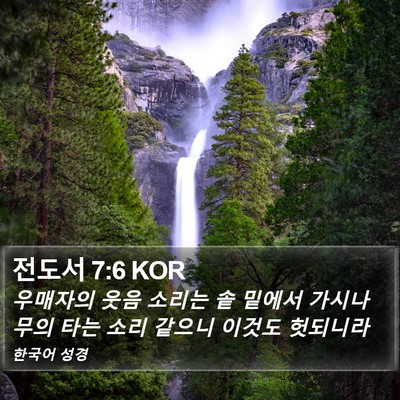 전도서 7:6 KOR Bible Verse Image