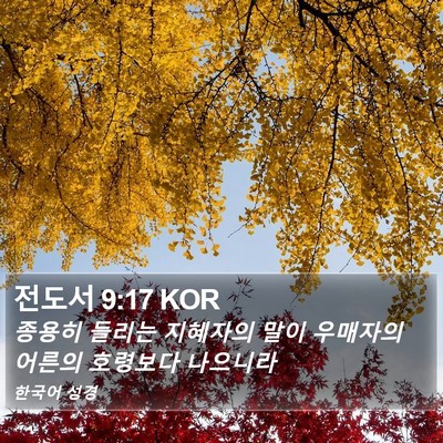 전도서 9:17 KOR Bible Verse Image