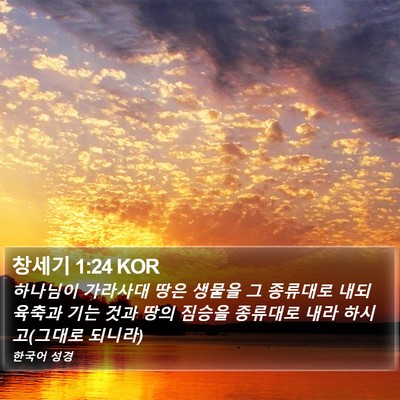 창세기 1:24 KOR Bible Verse Image