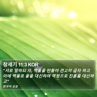 창세기 11:3 KOR Bible Verse Image