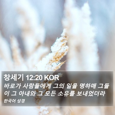 창세기 12:20 KOR Bible Verse Image