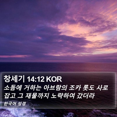 창세기 14:12 KOR Bible Verse Image