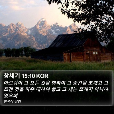 창세기 15:10 KOR Bible Verse Image