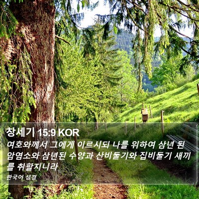창세기 15:9 KOR Bible Verse Image