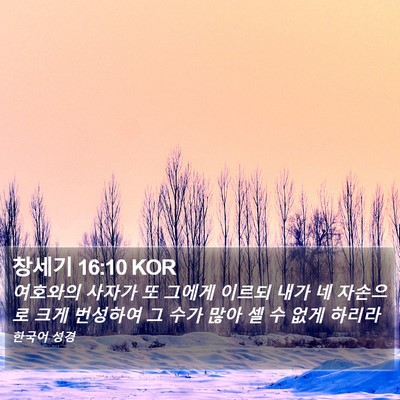 창세기 16:10 KOR Bible Verse Image