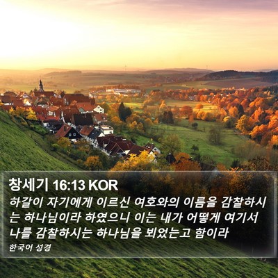 창세기 16:13 KOR Bible Verse Image