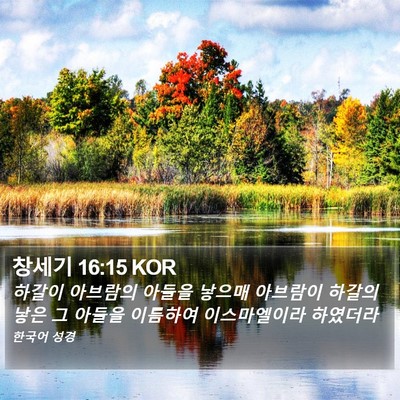 창세기 16:15 KOR Bible Verse Image