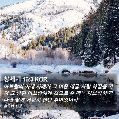 창세기 16:3 KOR Bible Verse Image