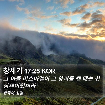 창세기 17:25 KOR Bible Verse Image