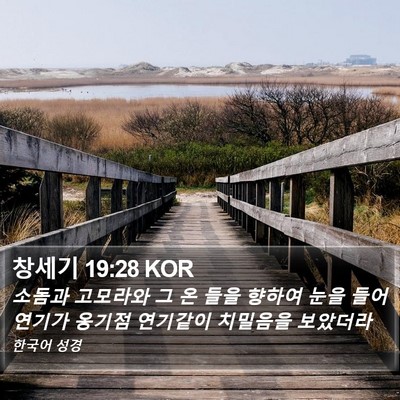 창세기 19:28 KOR Bible Verse Image