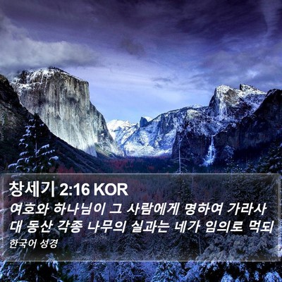 창세기 2:16 KOR Bible Verse Image