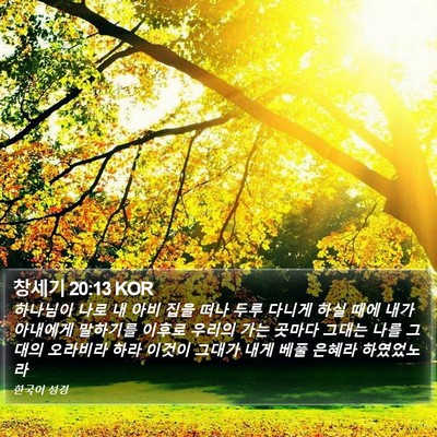 창세기 20:13 KOR Bible Verse Image