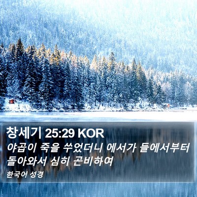 창세기 25:29 KOR Bible Verse Image