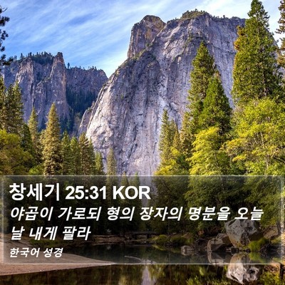 창세기 25:31 KOR Bible Verse Image