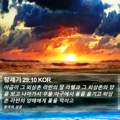 창세기 29:10 KOR Bible Verse Image