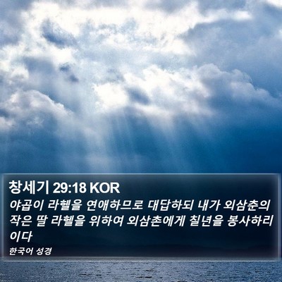 창세기 29:18 KOR Bible Verse Image
