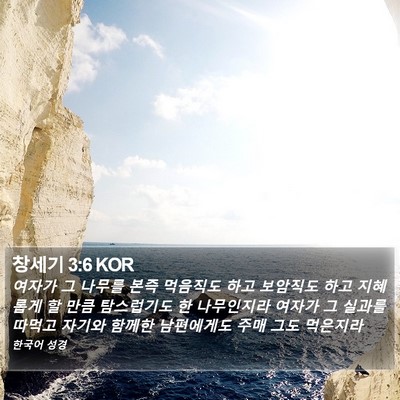 창세기 3:6 KOR Bible Verse Image