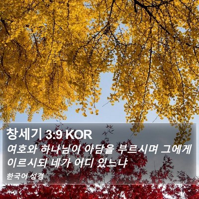 창세기 3:9 KOR Bible Verse Image