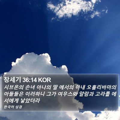 창세기 36:14 KOR Bible Verse Image