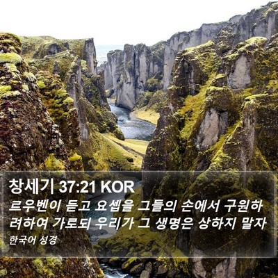 창세기 37:21 KOR Bible Verse Image