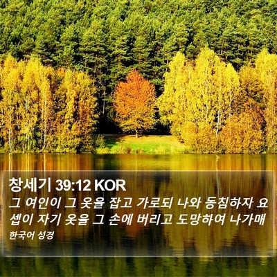 창세기 39:12 KOR Bible Verse Image