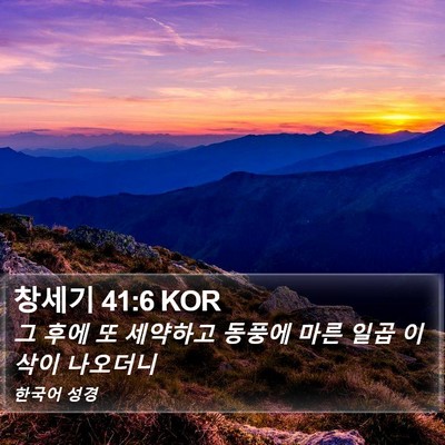창세기 41:6 KOR Bible Verse Image