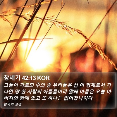 창세기 42:13 KOR Bible Verse Image