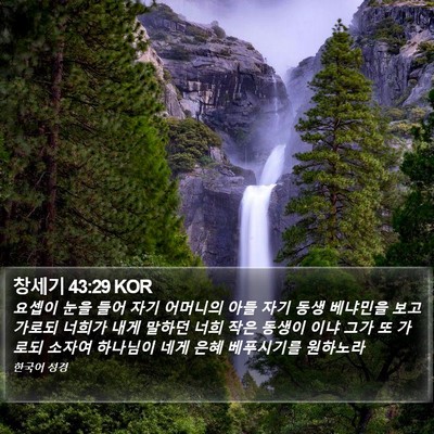 창세기 43:29 KOR Bible Verse Image