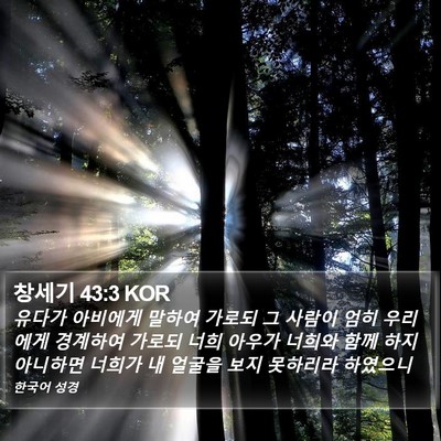 창세기 43:3 KOR Bible Verse Image