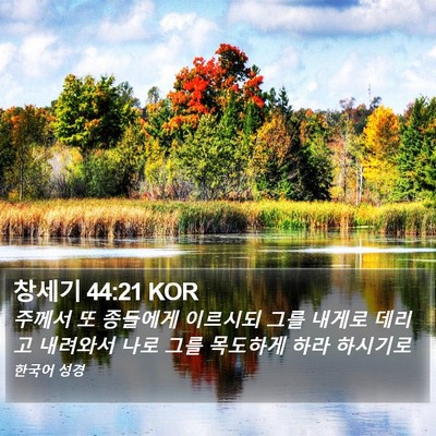 창세기 44:21 KOR Bible Verse Image